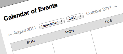 School Web Design Feature - School Calendar